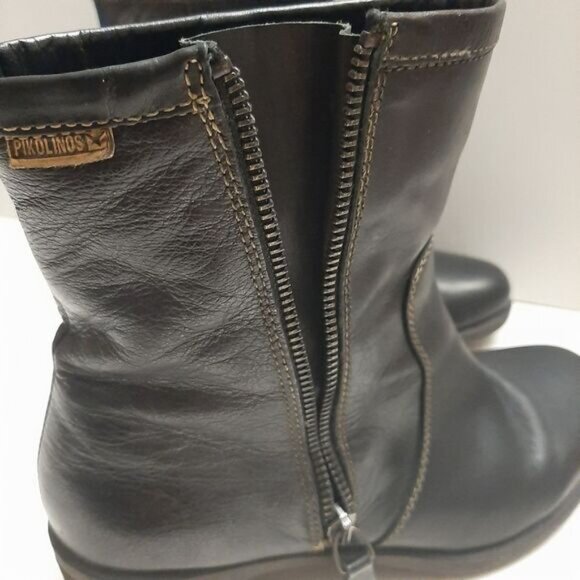 PIKOLINOS \ Genuine Leather Chunky Heels Ankle Bootie Black Sz 6 | Eur 37 - Picture 6 of 15